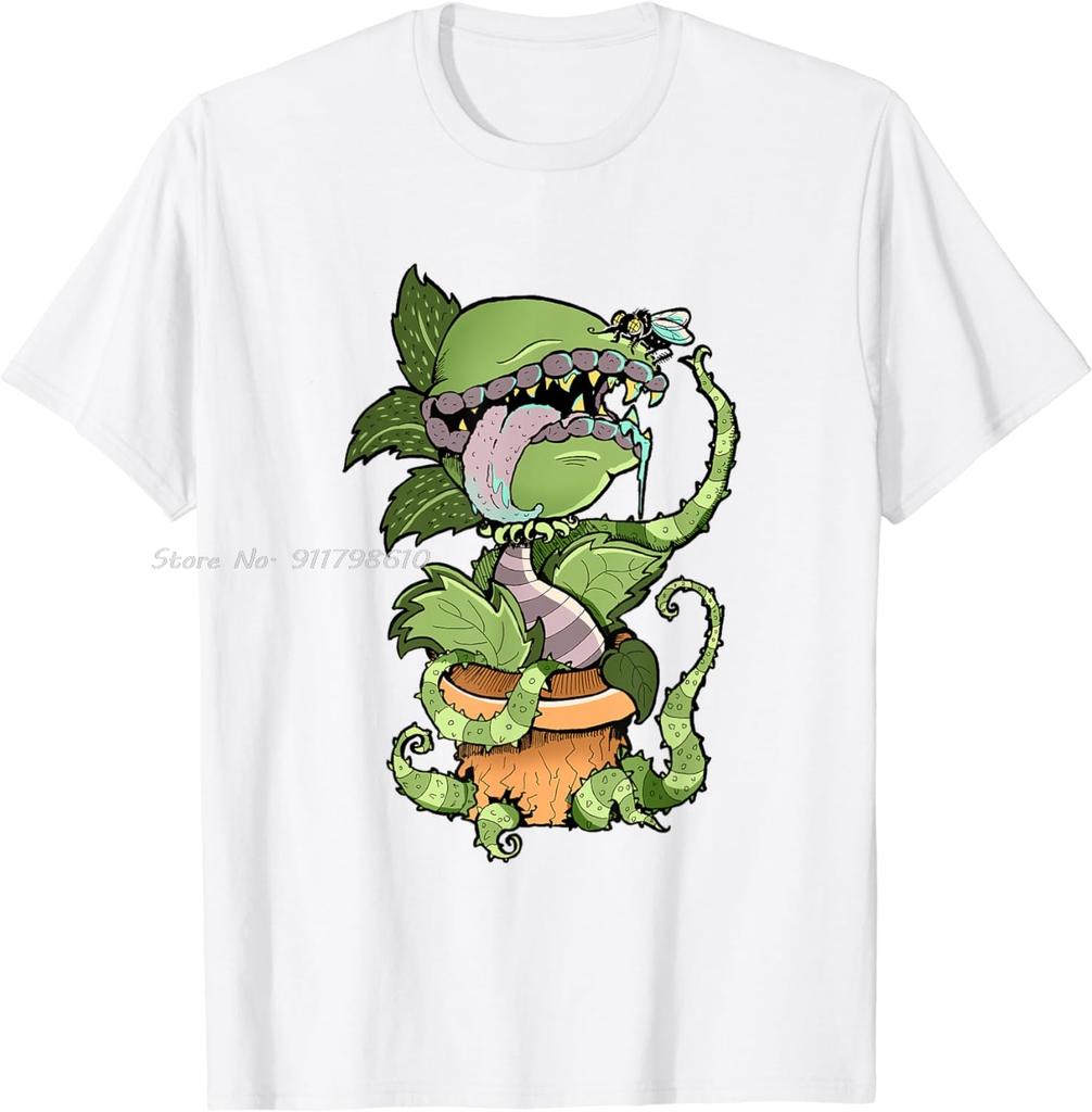 Oversized T-shirt New Vintage Venus Flytrap Hungry Carnivorous Plant Cotton Tshirt Flower Lover Unisex Tops Tees Men's Clothing