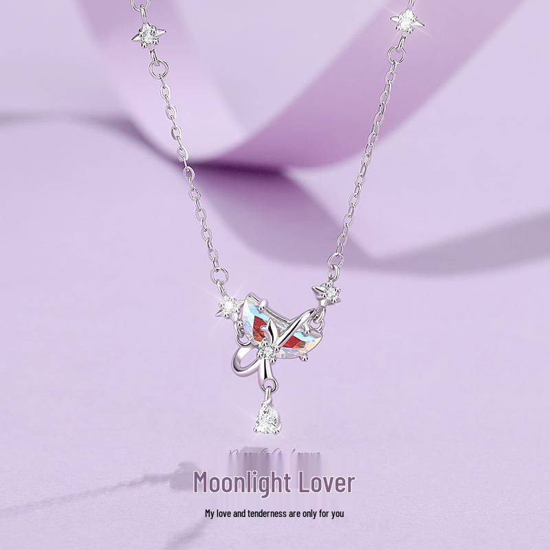 Ожерелье Tichia Moonlight Lover из стерлингового серебра S925 с цирконом цвета луны