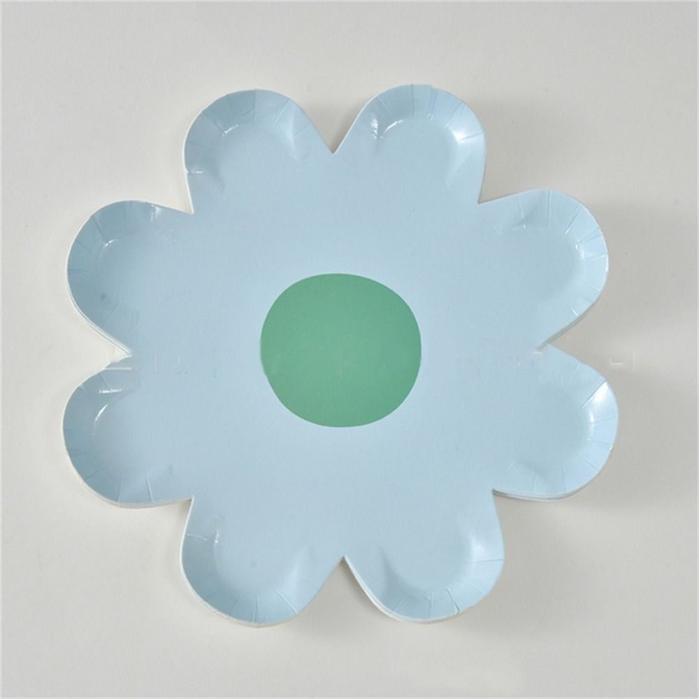 10pcs/set Picnic Cake Tray Daisy Tableware Paper Disposable Cake Plates Cute Flower Dinner Plates