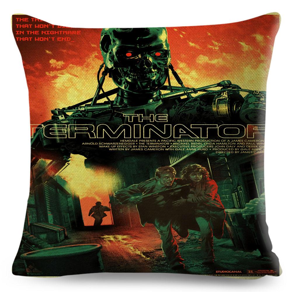 Терминатор T Cushion Чехол Декор Классический Фильм Робот Воин Наволочка Полиэстер Наволочка для Дивана Дома Автомобиля xсм