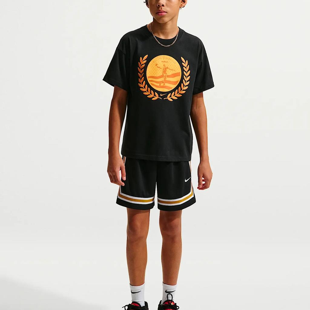 Nike Футболка с коротким рукавом, свободная, вязаная, с круглым вырезом, для детей, LeBron James, топ IQ0257-010