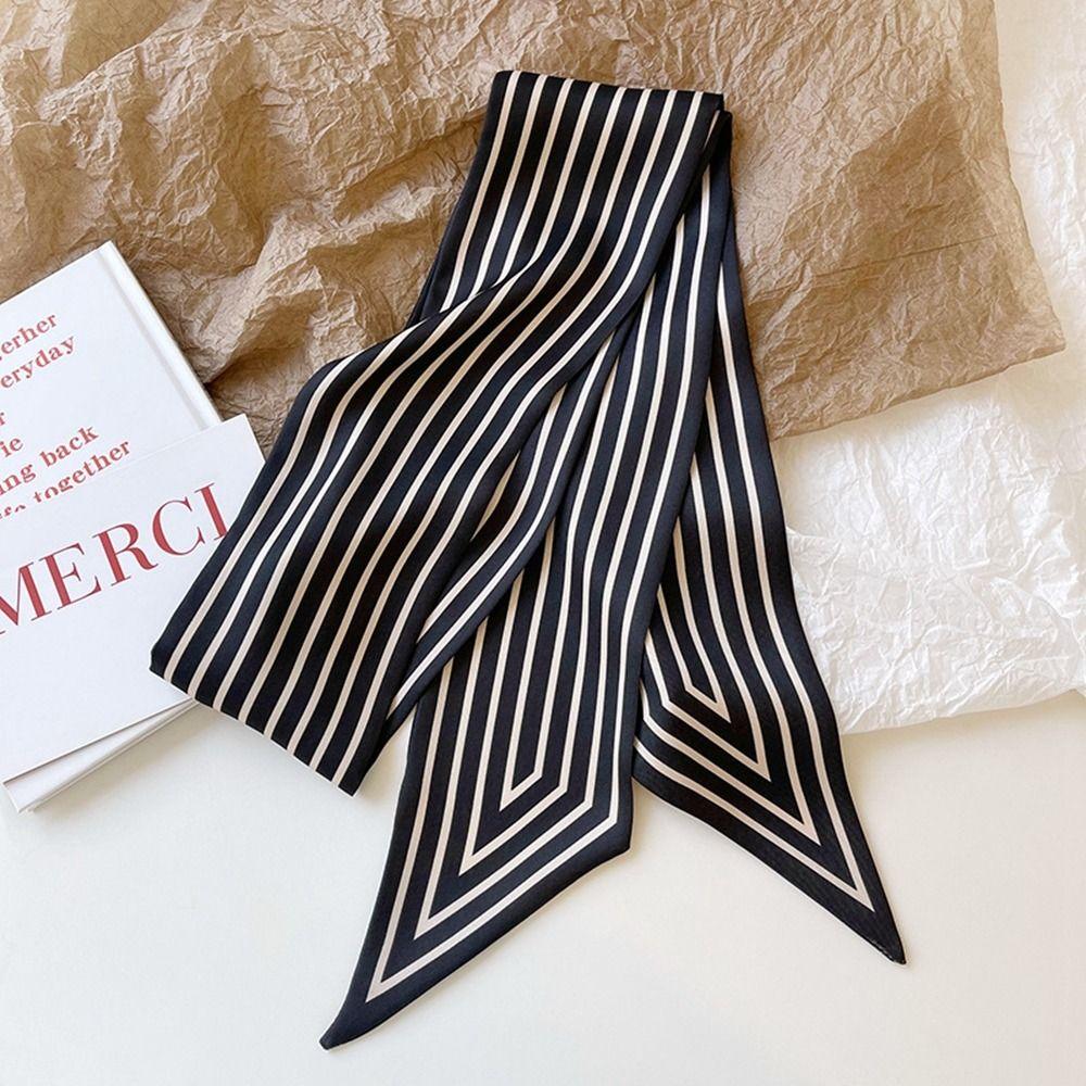 Ribbon Headband Printing Tie French Printed Scarf Silk Scarf Korean Style Scarves Small Long Scarf