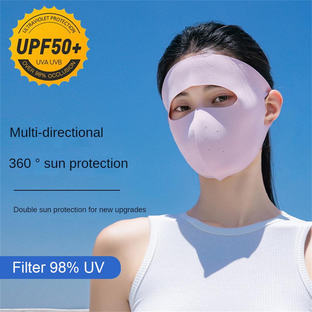Summer Ice Full Face Silk Sunscreen Mask Forehead Thin Section Breathable Mask Anti Ultraviolet scarf Sun Protection bandana