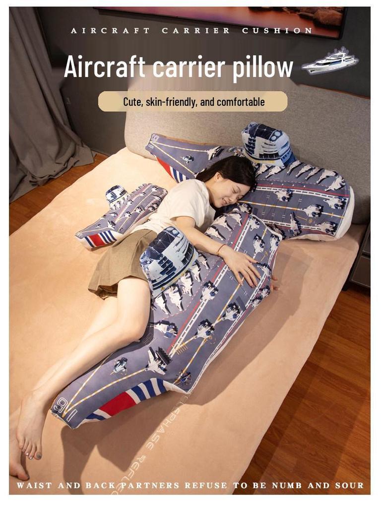 Плюшевый набор для сна и одеяло в виде самолета - Подушка для офиса или дома