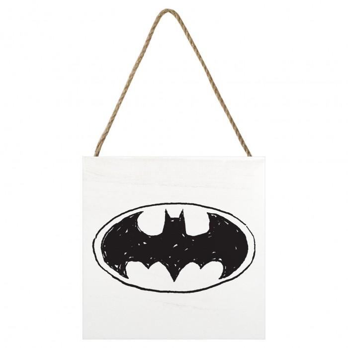 Batman Веселый эскиз логотипа Деревянный блок