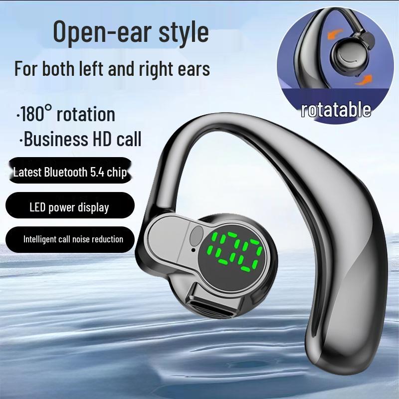 Bluetooth 5.4 Noise-Cancelling Headphones: Ultra-Long Battery, Rotatable Stereo, Waterproof, Wireless Ear Hooks (S03)