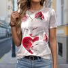 Модная женская футболка с очаровательной любовью и лисой, забавная повседневная футболка с круглым вырезом и короткими рукавами, летняя женская футболка