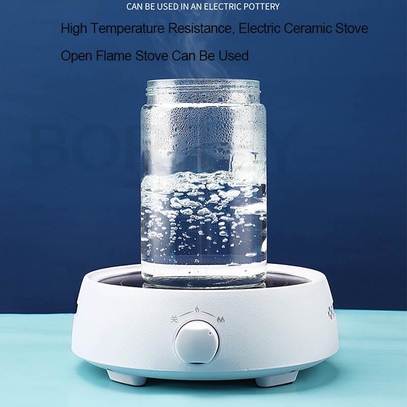 Большой чайник BORREY, термостойкий чайник, цветочный чайник, прозрачное стекло, кубик льда, контейнер для фруктового сока, чайник, крутой белый чайник