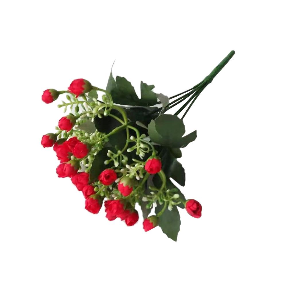 1 букет искусственных цветов 36 головок искусственных шелковых цветов Маленький бутон розы Свадебный Дом Фестиваль Могила Белый Фиолетовый Букет Украшения