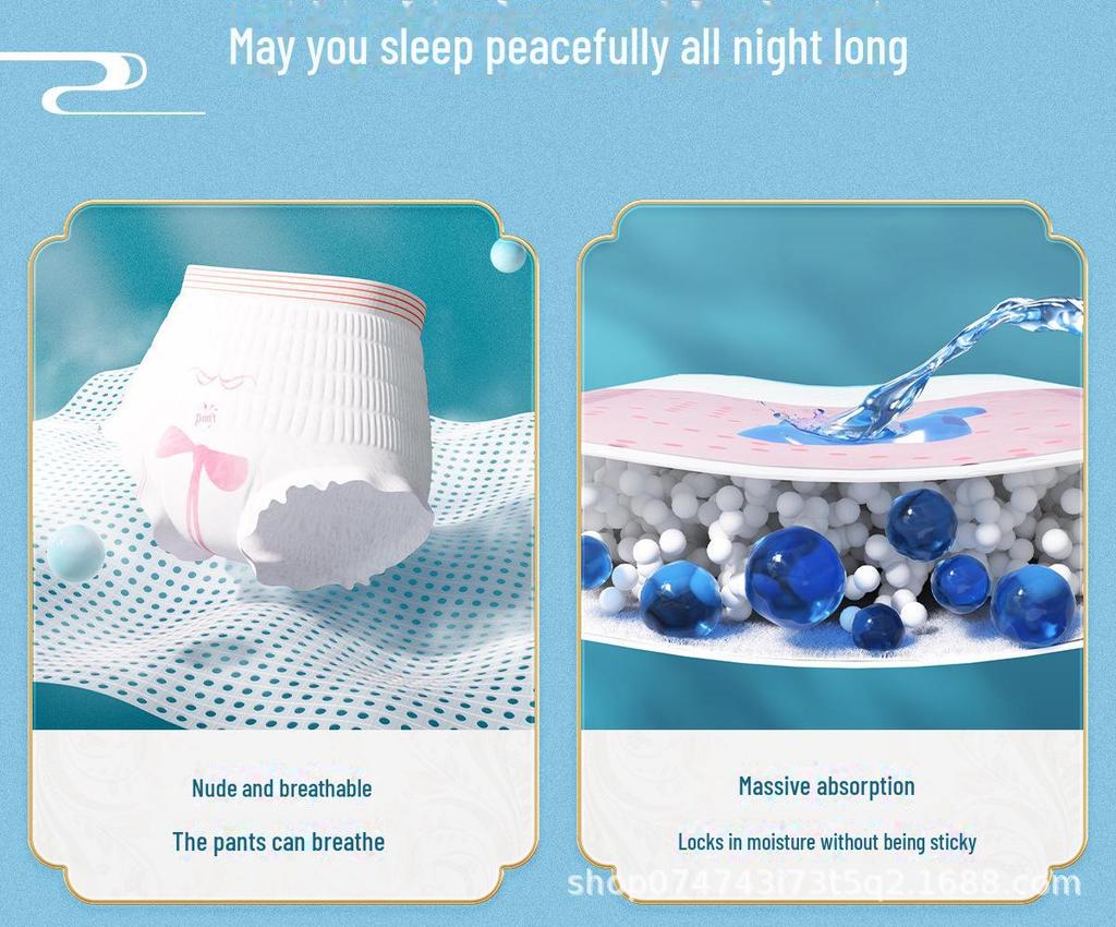 Большие антибактериальные гигиенические салфетки Encore: Дышащие, герметичные хлопковые спальные штаны для менструального цикла.