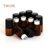 10 Pcs 1ml Empty Brown Glass Bottle Roller Ball Essential Oil Liquid Container Beauty Tools