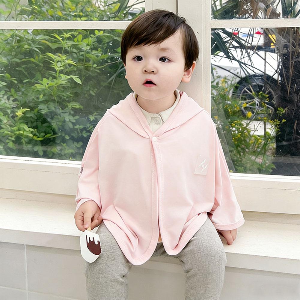 Summer UV Protection Ice Silk Hooded Cape Sun Protection Jacket Clothes for Boys Girls Versatile Lightweight Outdoor Sun Shield