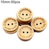 Wooden Button 50 Round 2-Hole Handmade Love Letter Wooden Button Diy Sewing Decoration