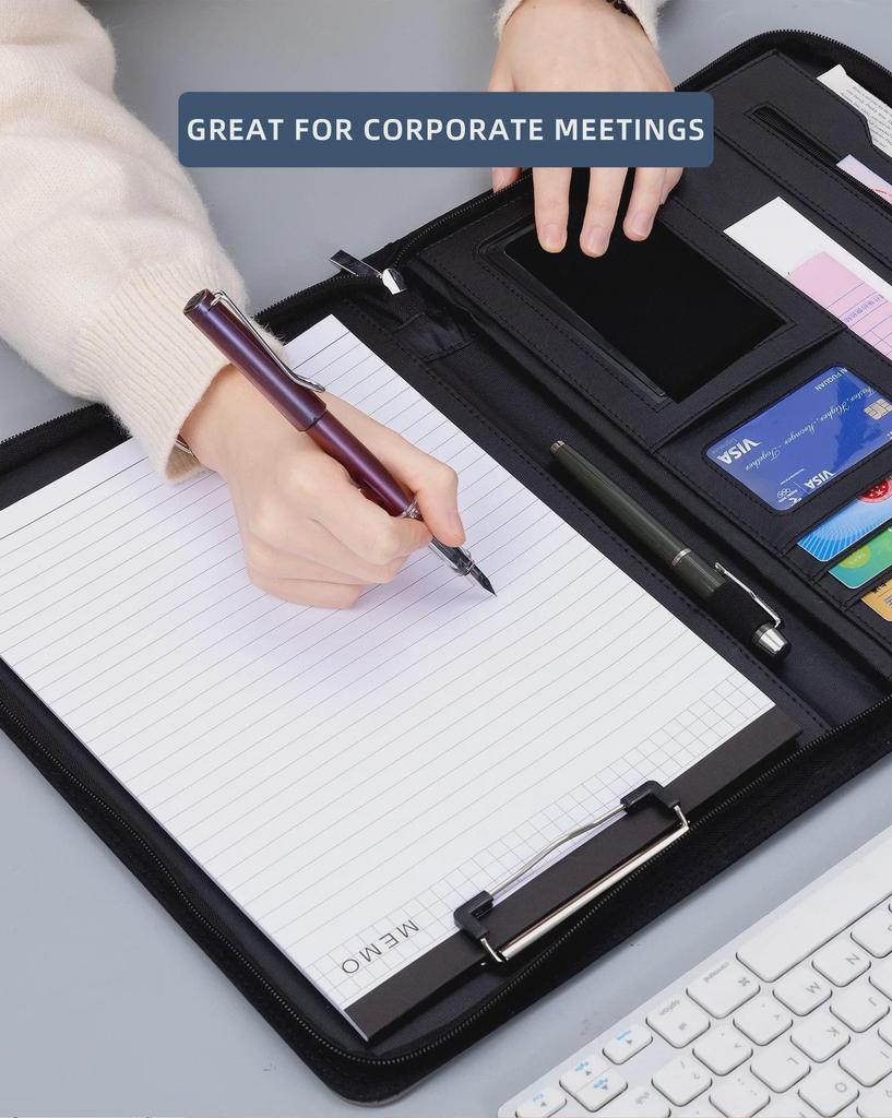 Многофункциональная кожаная папка-органайзер формата А4 для менеджера с калькулятором