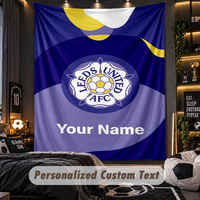 TapestryLeeds United Custom Name Text Personalized Wall Hanging Tapestry Home Wall Decor