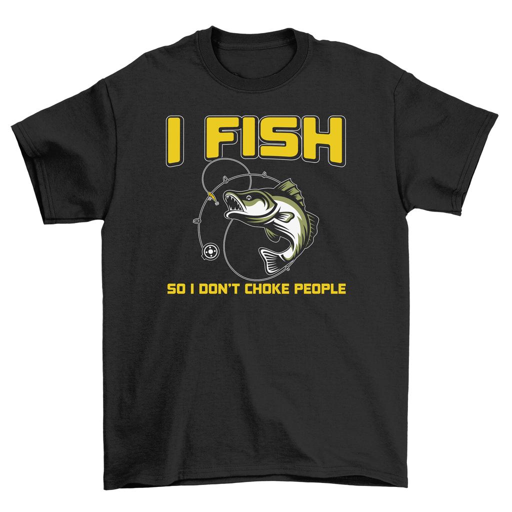 I Fish So I Don't Care About People'' T-Shirt Mens Womens Tees Top - Funny Angler Attitude! Unisex Te