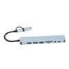 8 In 1 USB C Hub Aluminium Alloy with 1 USB3.0 Type C 3 USB2.0 3.5mm Jack Usb C to Memory Card Reader for Laptop