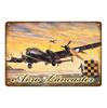 Американский Классический Самолет Истребитель Металлические Знаки Самолет Наклейка На Стену Винтаж Художественная Живопись Плакат Бар Комната Домашний Декор YJ012