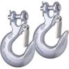 1/4 Inch Safety Chain Hooks, Clevis Slip Hook With Safety Latch, Grade 70 Forged Steel 12,600 Lb For Trailer Truck Transport Tow Winch Hook
