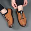 Новые мужские повседневные кожаные туфли, повседневные туфли с одной педалью из говяжьих сухожилий на мягкой подошве, легкие и удобные мужские туфли импортного производства