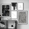 Abstract Wall Art Poster Black and White Painting Canvas for Interior Picture for Home Design Frameless Art Prints Room Decor No Frame