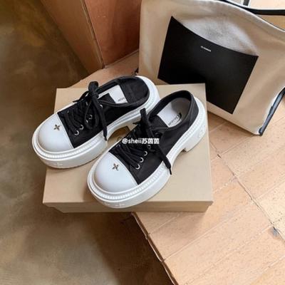 ! Обувь новая большая круглая голова толстая подошва увеличивающая рост парусиновая повседневная обувь женские дерби кеды