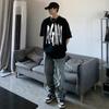 Футболка с короткими рукавами American Retro High Street, мужская футболка высокого качества Ruan Shuai Oumei, модная брендовая пара