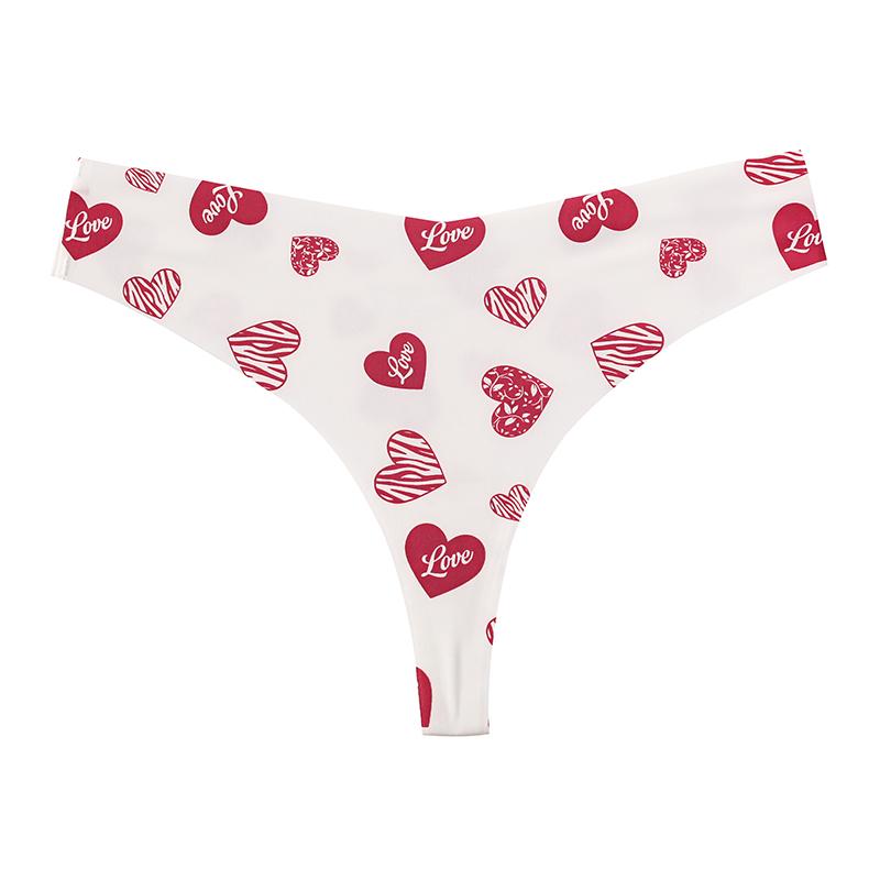TERMEZY Женские сексуальные бесшовные стринги с низкой посадкой и принтом в виде сердца, дышащие облегающие трусики для йоги