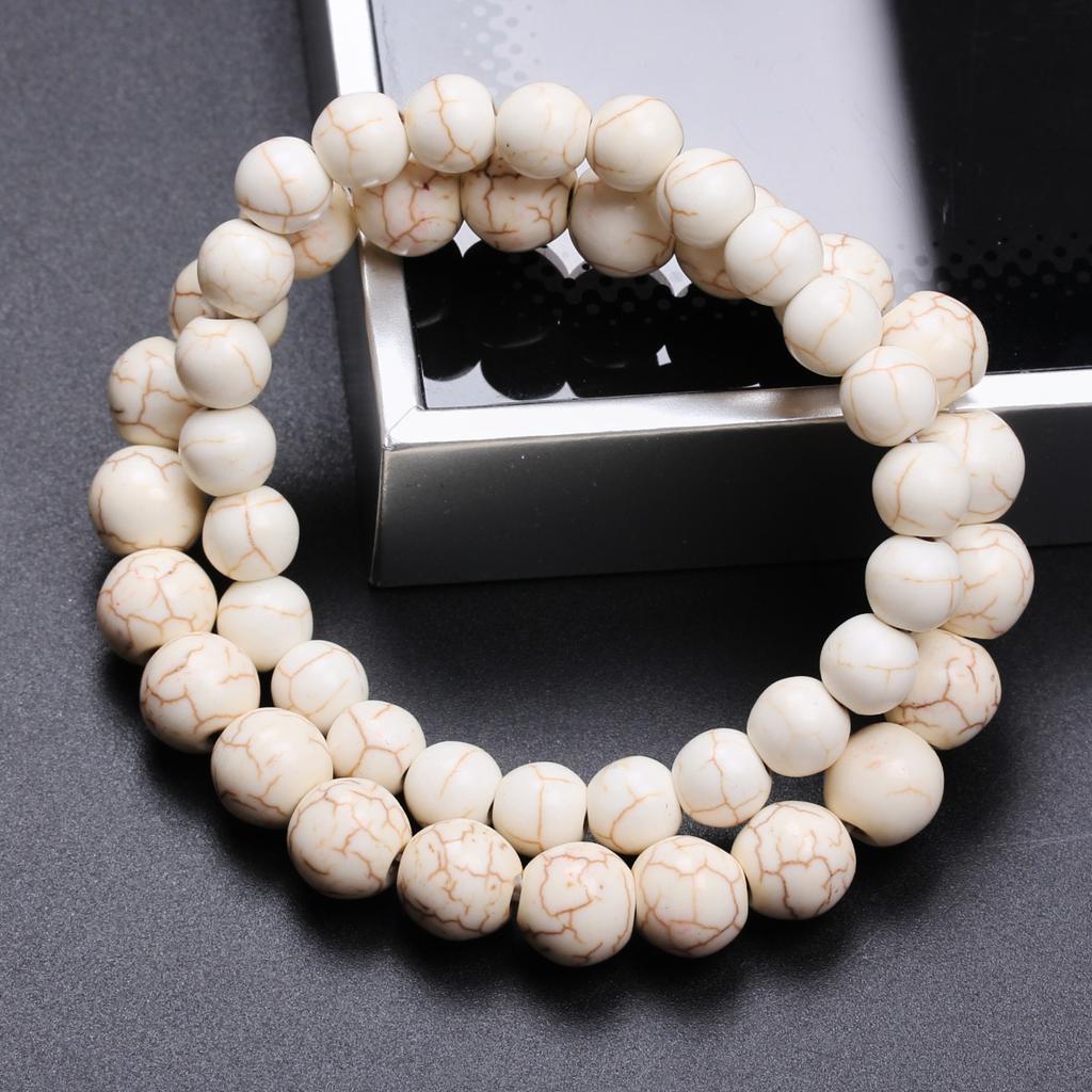 Бусины из натурального камня белой бирюзы ручной работы для изготовления ювелирных изделий (3-10mm)