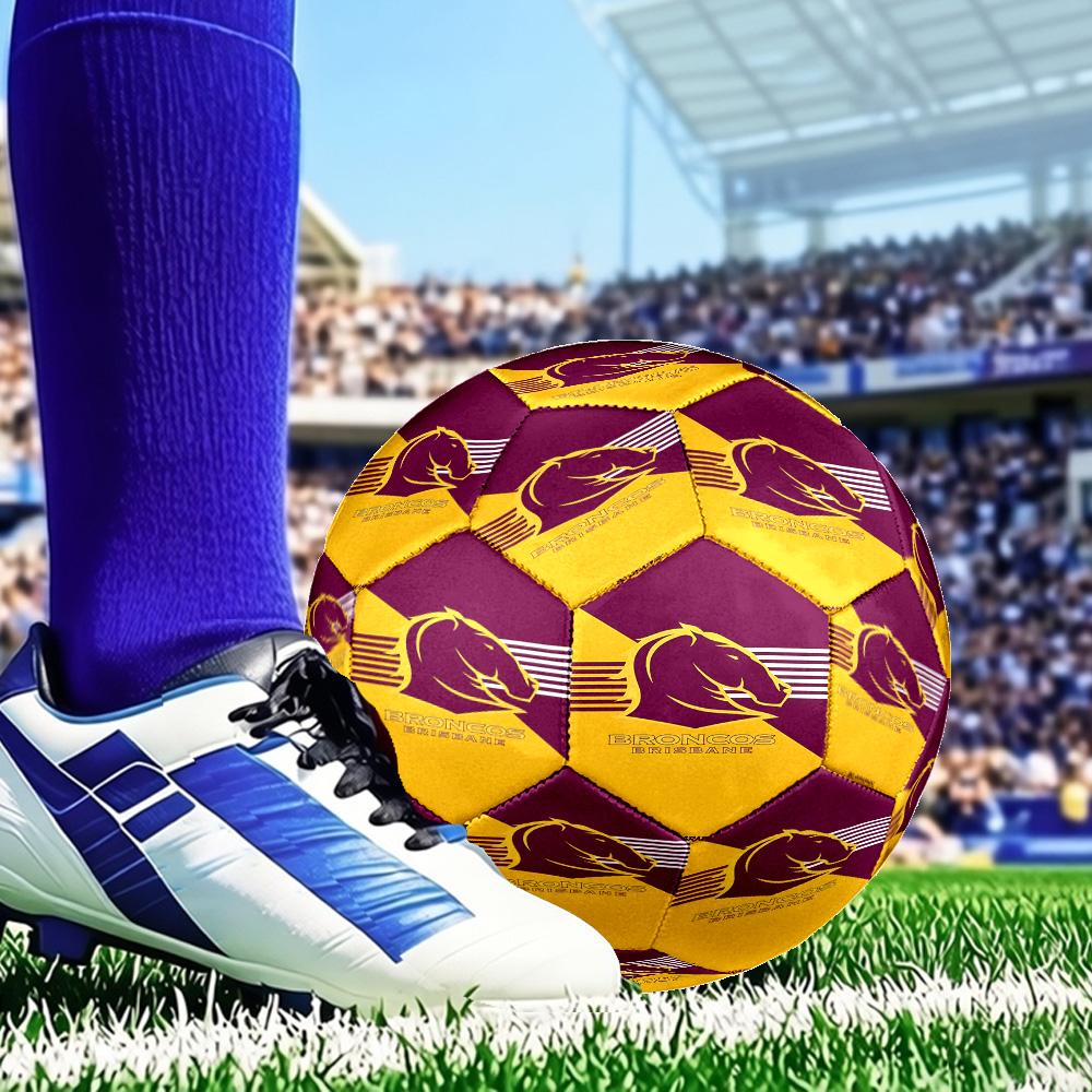 Brisbane Broncos Size 5 Soccer Ball, Suitable for Training and Matches, High-Elasticity, Wear-Resistant Material Gift for Fan