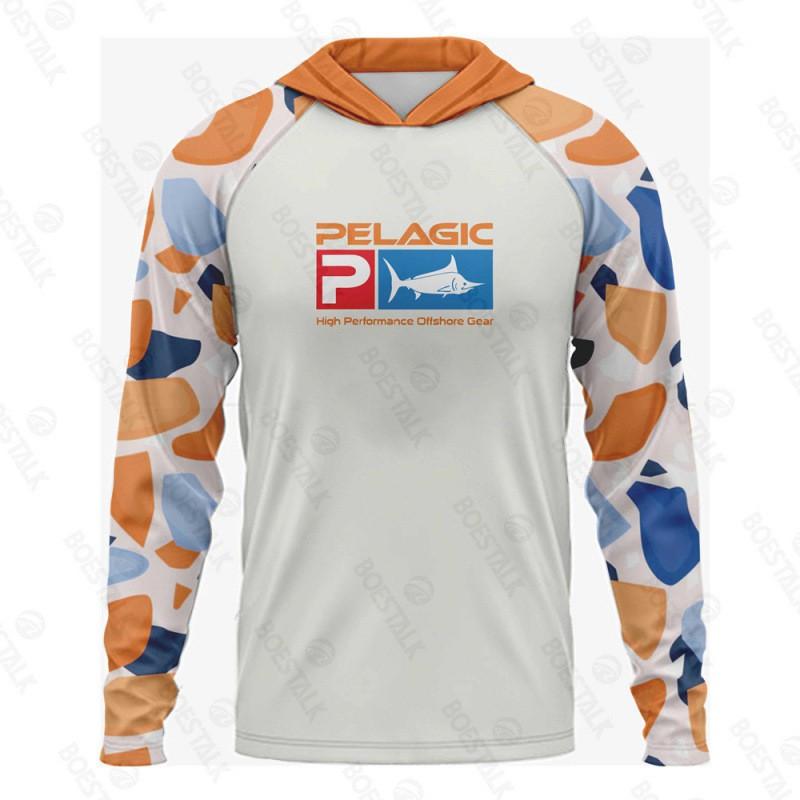 Mens Long Sleeve Hooded Fishing Shirt UV Protection Quick Dry Breathable Bamboo Fiber Outdoor Sportswear Fall