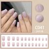 24 Pieces Solid Color Simple Nail Art, Advanced Sense Unloading White 24 Pieces Nude Black White Red Wearing Nail