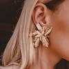 Elegant Exaggerated Large Metal Flower-shaped Earrings Floral Vintage Ethnic Earrings Party Jewelry