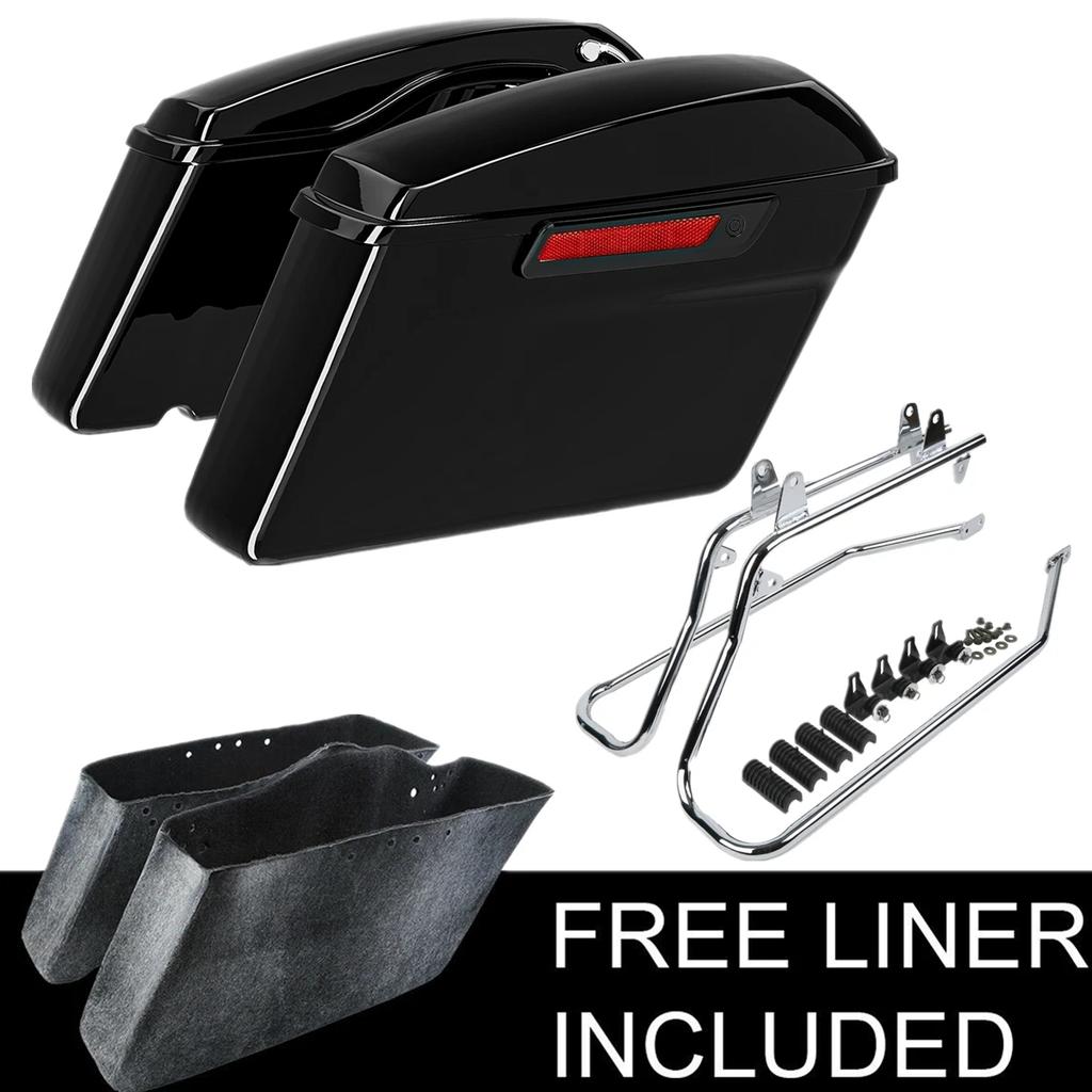 Motorcycle Hard Saddlebags Saddle Bags Conversion Brackets For Harley Softail Fatboy FLST 1984-2017