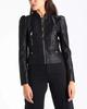 Jacket Fashionable Handmade Stylish Party Women's Genuine Lambskin Black Leather