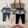 Autumn Girls' Plaid Lace Skirt Leggings - Korean Style Fashionable & Versatile