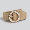 Bohemia Fashion Waist Belt With Handwoven Nylon And Shell Accents For Summer Fashion
