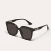 Очки B343 Rivet Square Large Frame Trendy Temple Metal Sunglasses Women's Sunglasses Trendy Men