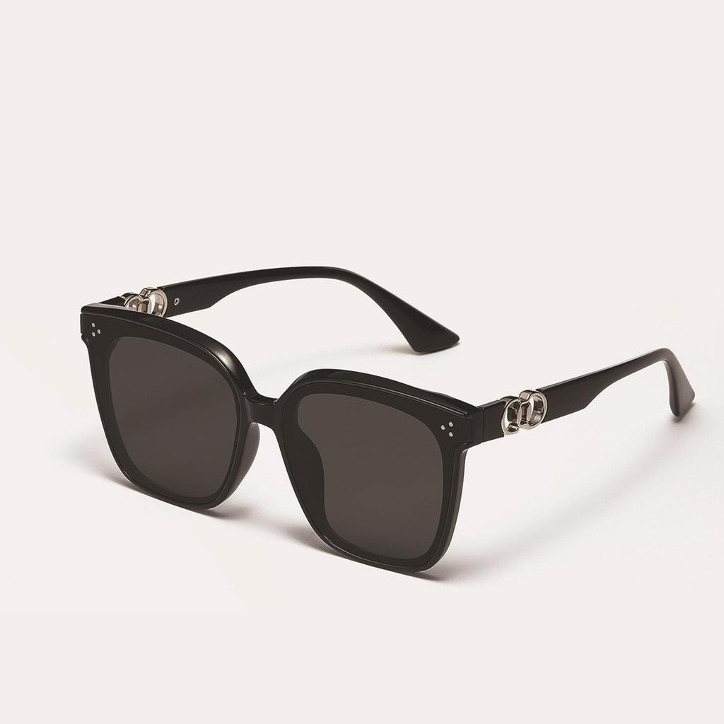 Очки B343 Rivet Square Large Frame Trendy Temple Metal Sunglasses Women's Sunglasses Trendy Men