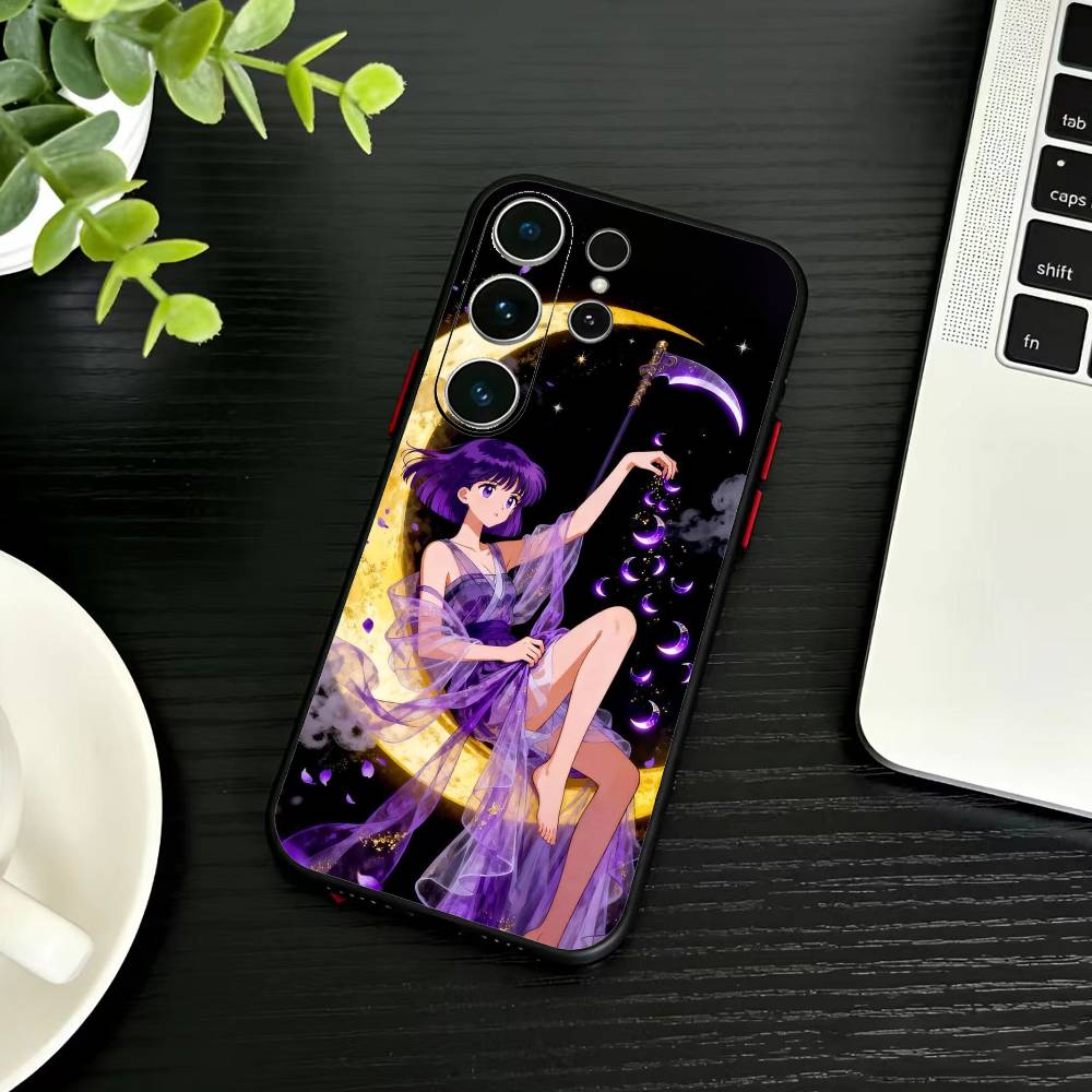 Мультяшный чехол для телефона F-Sailor M-Moons для Samsung S26, S25, S24, S23, S22, S30, S21, Ultra, Plus, FE 5G Черный Мягкий чехол