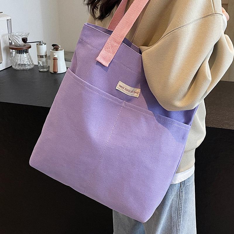 Холщовая сумка Большая вместимость утолщенная сумка через плечо простая женская сумка для поездок на работу классная сумка для книг А4 тканевая сумка