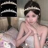 2pcs Sparkling Rhinestone Queen Crown Bride Headdress Wedding Jewelry  Birthday Party