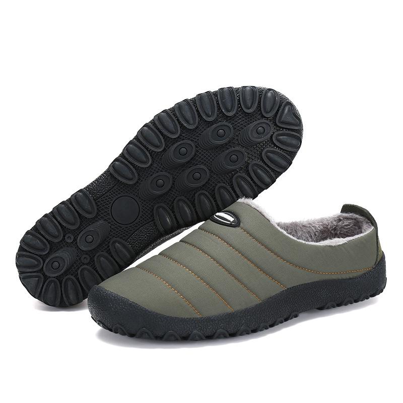 Indoor Outdoor Winter Slippers Men Waterproof Velvet Plush Room Slippers Women Fashion Warm Bedroom Slides For Cold Weather