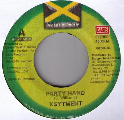 7-дюймовая пластинка XSYTEMENT - Party Hand / Crazy World R2000608 Reggae Republic 2006 Ямайка Регги, Ска и Даб Б/У