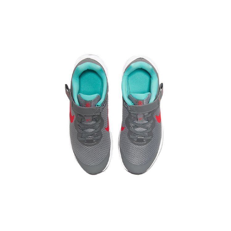 Nike Детские кроссовки Revolution 6 FlyEase GS Smoke Grey Siren Red, темно-бирюзовые DD1113-006