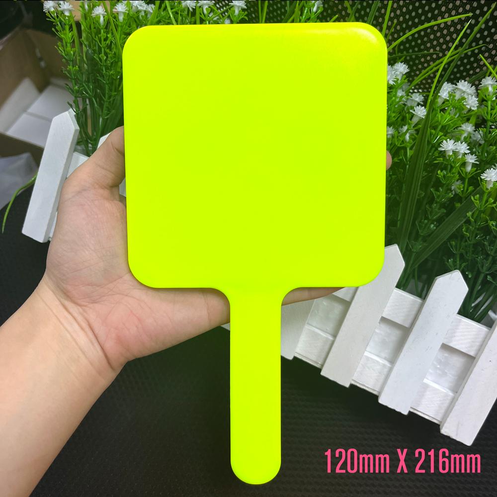 Low Moq Heart pink Shade Mirror for Makeup Custom logo Handle Makeup Colorful Cosmetic Mirror