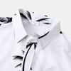 White/Black Men's Summer Casual Hawaiian Beach Loose Collar Flower Short Sleeve Shirt Printed Button Plus Size