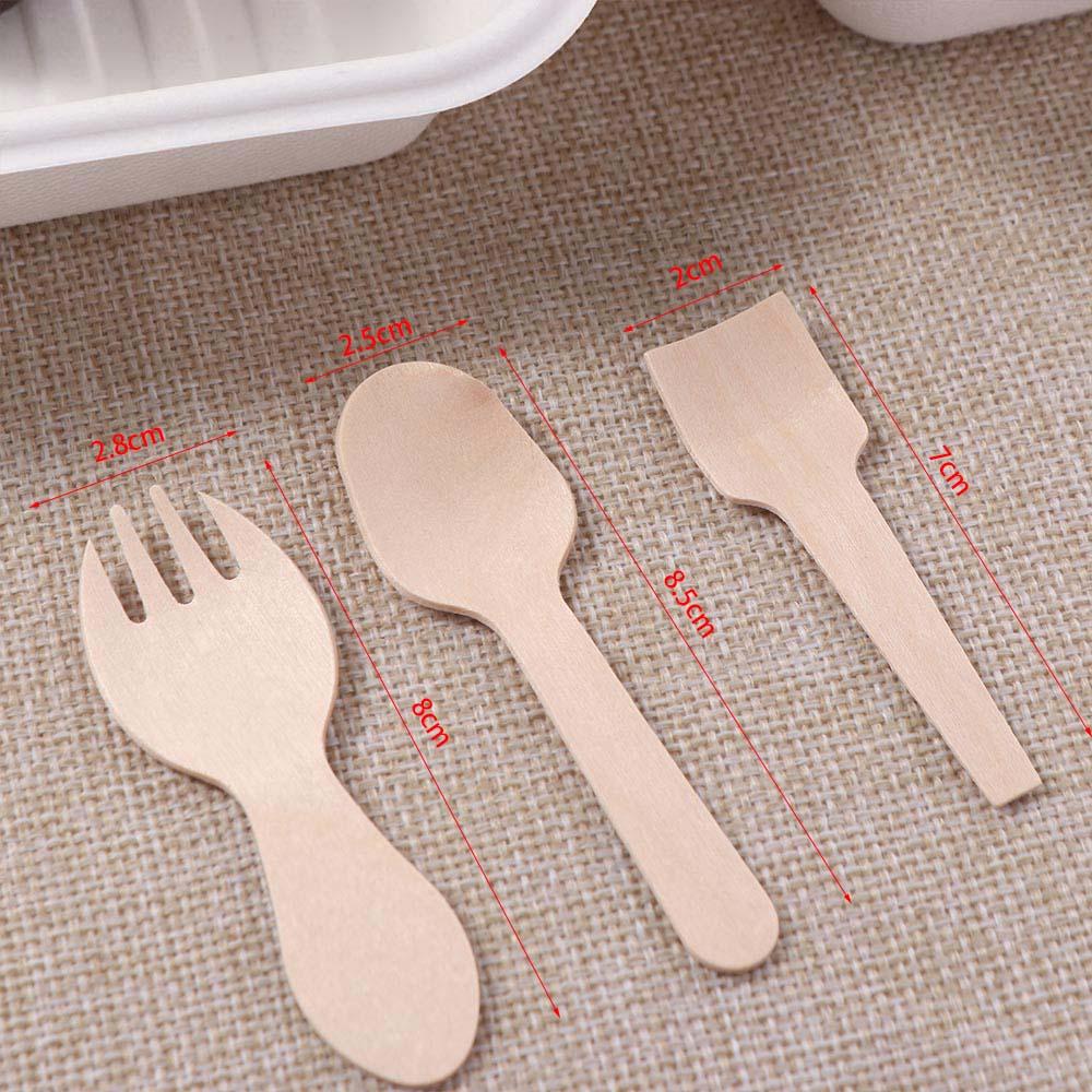 100pcs Disposable Dessert Spoons Eco-friendly Yogurt Spoon Tasting Spoon Ice Cream Shovel  Summer