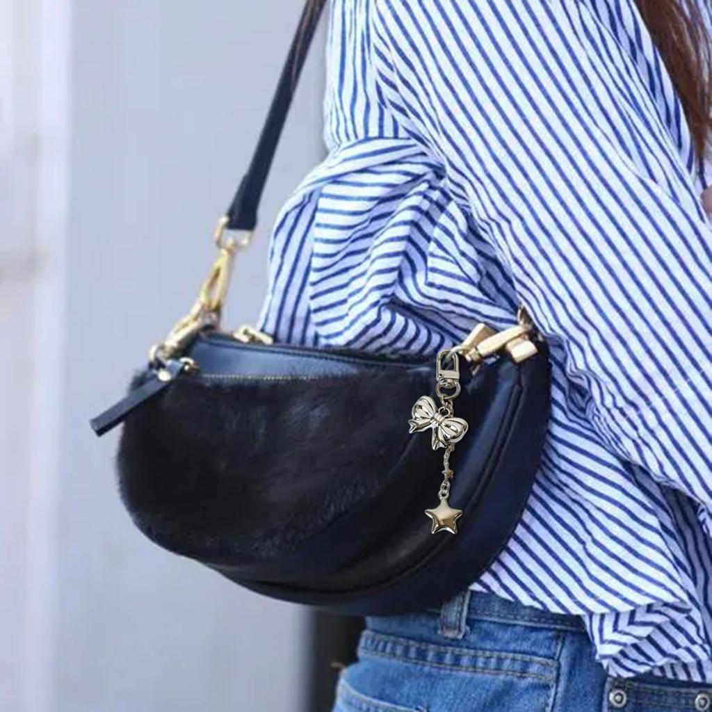 Модный брелок для телефона с бантиком и подвеской-звездой Уникальный шнурок для телефона Брелок для ключей Ключница Держатель для ключей от машины Украшение для сумки