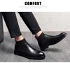 Men's High-Top Winter Business Leather Chelsea Boots - Pointed Toe, Korean Style, British Trend